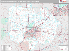 Louisville-Jefferson County Metro Area Digital Map Premium Style